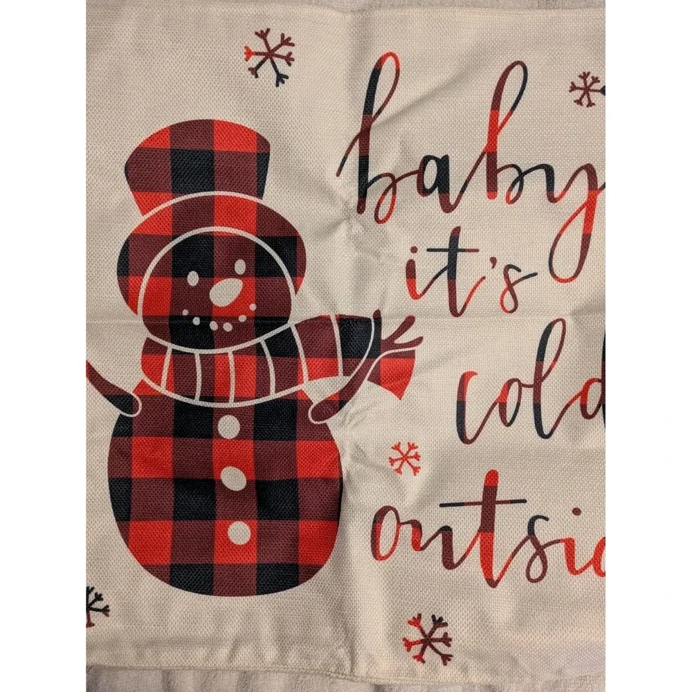 Buffalo Plaid Christmas Pillow Covers Set of 4 — Reindeer, Snowman, Tree, Deer